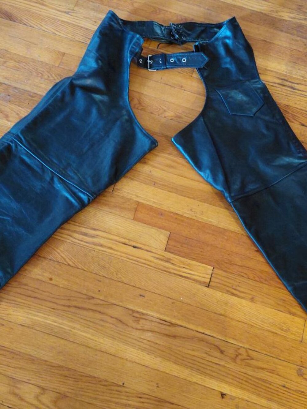 X Element Black Leather Motorcycle Chaps